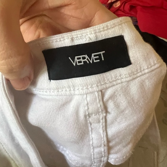 White Studded Denim Shorts - Picture 6 of 9